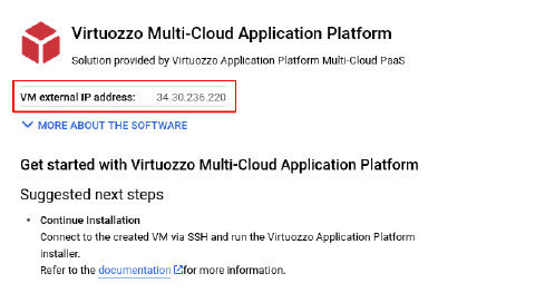 VM external IP address