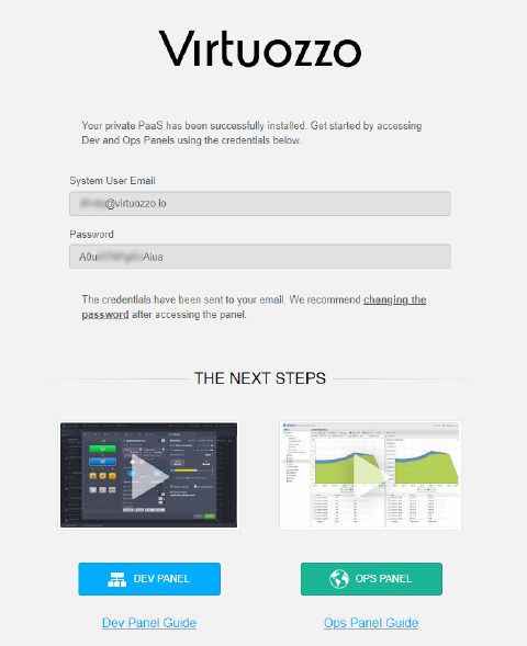 PaaS successfully installed