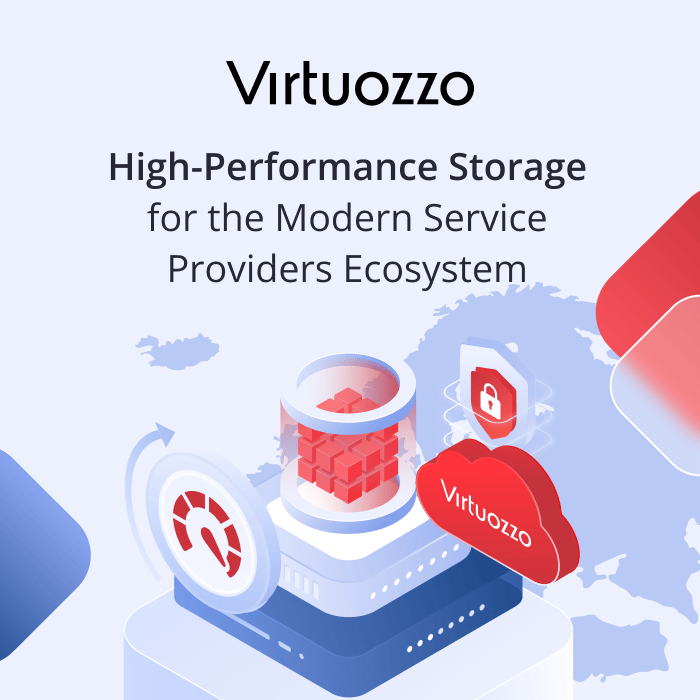 Visual showing high-performance sovereign Viruozzo data storage for service providers